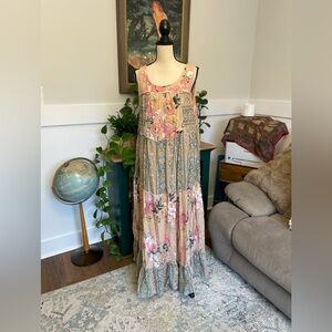 Davi & Dani Floral Tiered Sleeveless Maxi Dress 2XL